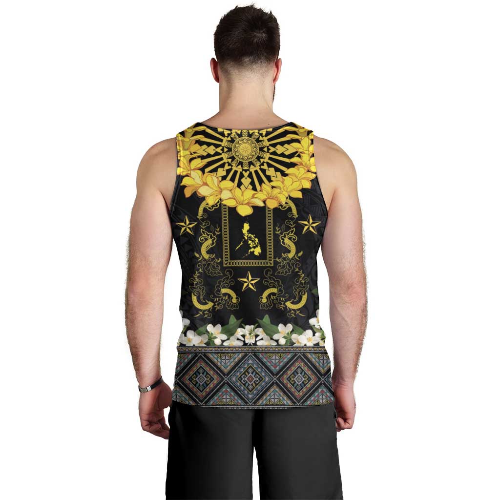 Flores de Mayo and Filipino Fiesta Men Tank Top The Sun-Jasmine and Polynesian Yakan Tattoo Barong Style LT03 - Polynesian Pride