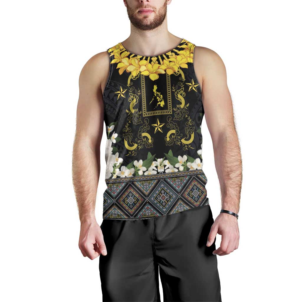 Flores de Mayo and Filipino Fiesta Men Tank Top The Sun-Jasmine and Polynesian Yakan Tattoo Barong Style LT03 - Polynesian Pride