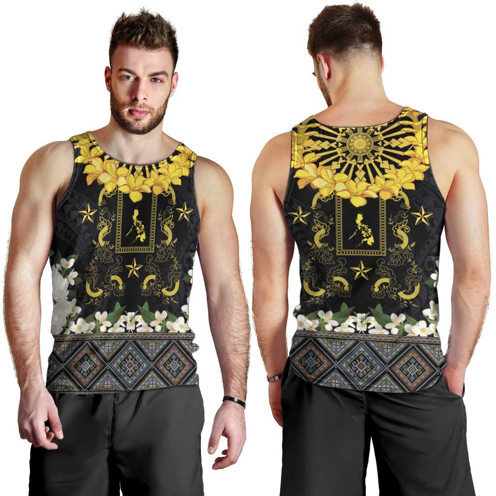 Flores de Mayo and Filipino Fiesta Men Tank Top The Sun-Jasmine and Polynesian Yakan Tattoo Barong Style LT03 - Polynesian Pride