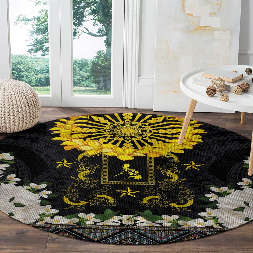 Flores de Mayo and Filipino Fiesta Round Carpet The Sun-Jasmine and Polynesian Yakan Tattoo Barong Style LT03 - Polynesian Pride