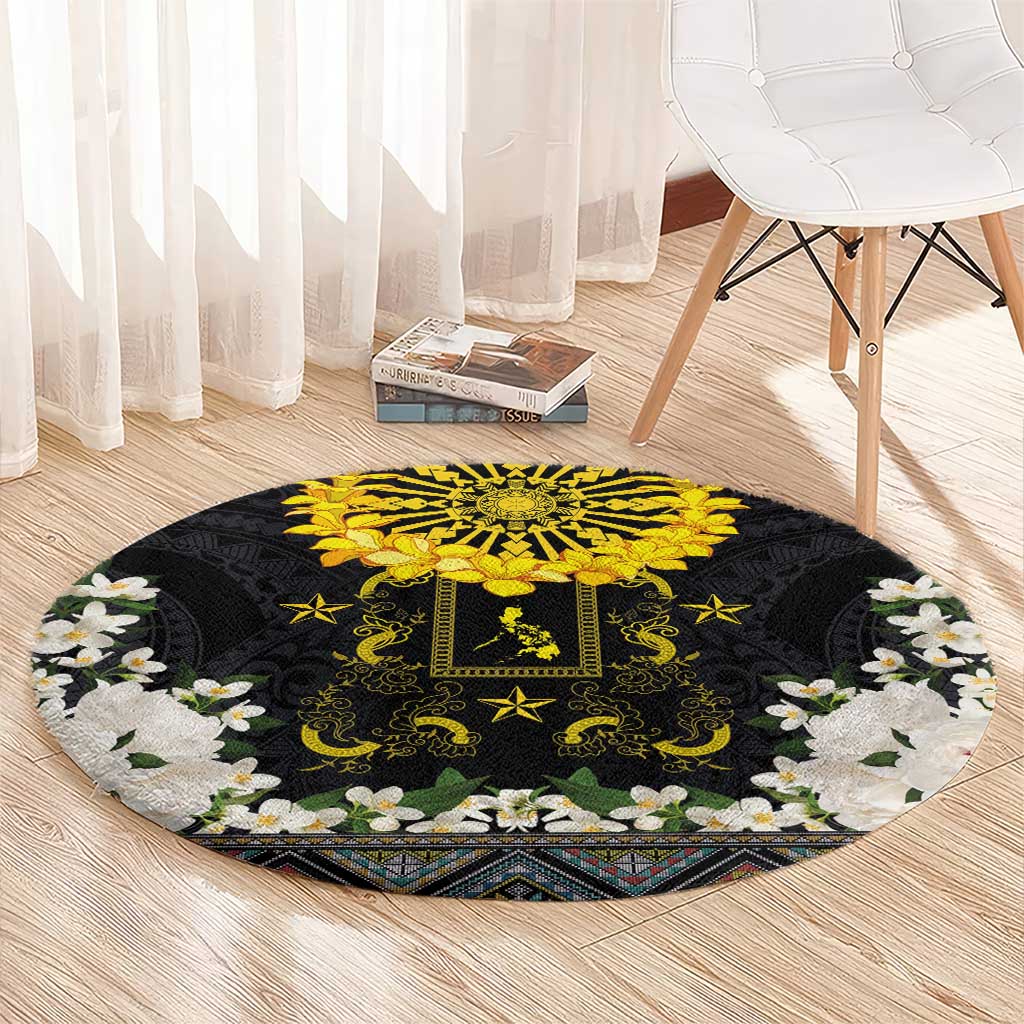 Flores de Mayo and Filipino Fiesta Round Carpet The Sun-Jasmine and Polynesian Yakan Tattoo Barong Style LT03 - Polynesian Pride
