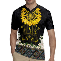 Flores de Mayo and Filipino Fiesta Rugby Jersey The Sun-Jasmine and Polynesian Yakan Tattoo Barong Style LT03 - Polynesian Pride