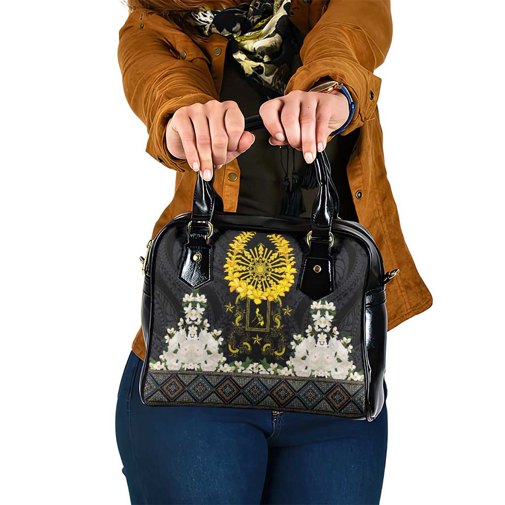 Flores de Mayo and Filipino Fiesta Shoulder Handbag The Sun-Jasmine and Polynesian Yakan Tattoo Barong Style