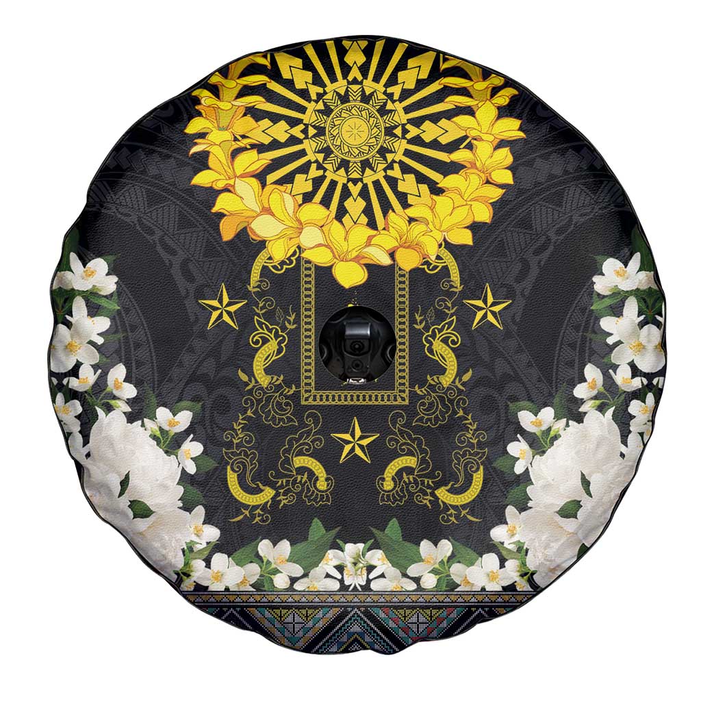 Flores de Mayo and Filipino Fiesta Spare Tire Cover The Sun-Jasmine and Polynesian Yakan Tattoo Barong Style LT03 - Polynesian Pride
