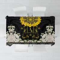 Flores de Mayo and Filipino Fiesta Tablecloth The Sun-Jasmine and Polynesian Yakan Tattoo Barong Style LT03 Black - Polynesian Pride