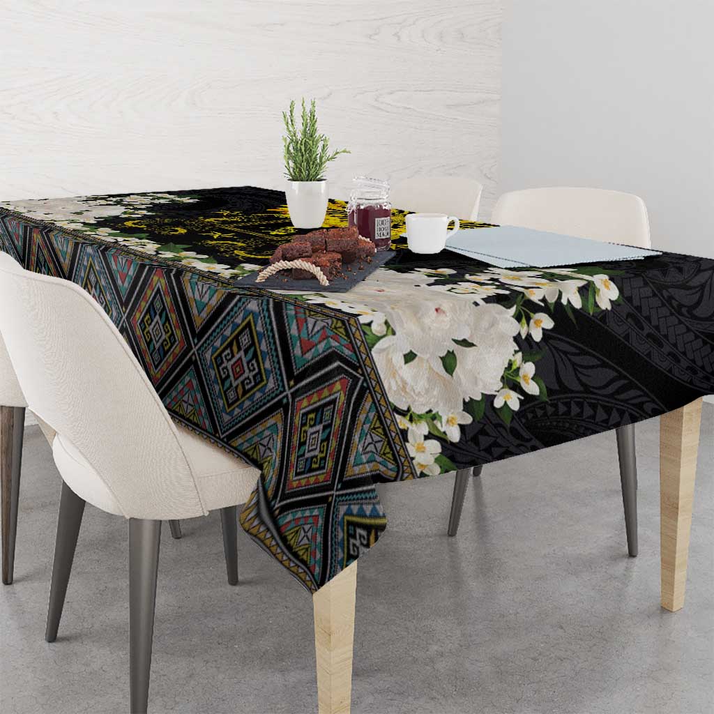 Flores de Mayo and Filipino Fiesta Tablecloth The Sun-Jasmine and Polynesian Yakan Tattoo Barong Style LT03 - Polynesian Pride