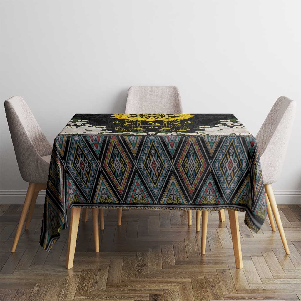 Flores de Mayo and Filipino Fiesta Tablecloth The Sun-Jasmine and Polynesian Yakan Tattoo Barong Style LT03 - Polynesian Pride