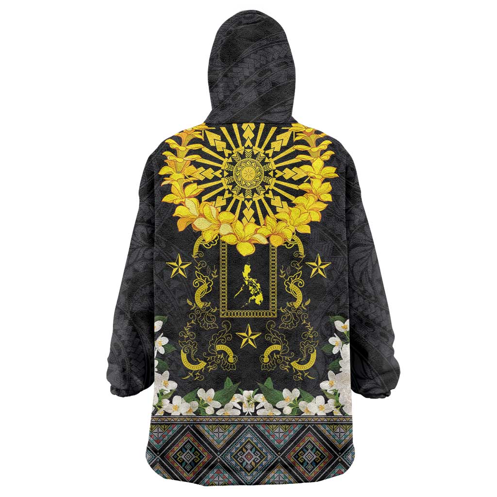 Flores de Mayo and Filipino Fiesta Wearable Blanket Hoodie The Sun-Jasmine and Polynesian Yakan Tattoo Barong Style LT03 - Polynesian Pride