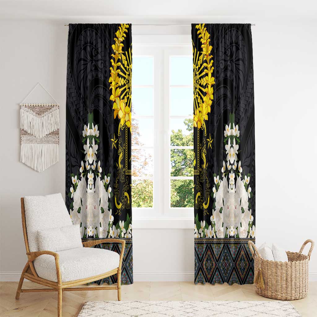 Flores de Mayo and Filipino Fiesta Window Curtain The Sun-Jasmine and Polynesian Yakan Tattoo Barong Style LT03 - Polynesian Pride
