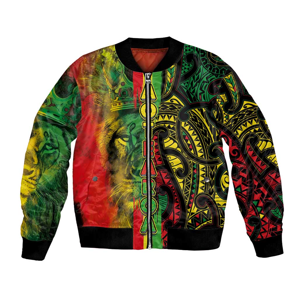 Aotearoa Reggae Bomber Jacket Maori Reggae-One Love LT03 Unisex Reggae - Polynesian Pride