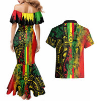 Aotearoa Reggae Couples Matching Mermaid Dress and Hawaiian Shirt Maori Reggae-One Love LT03 - Polynesian Pride