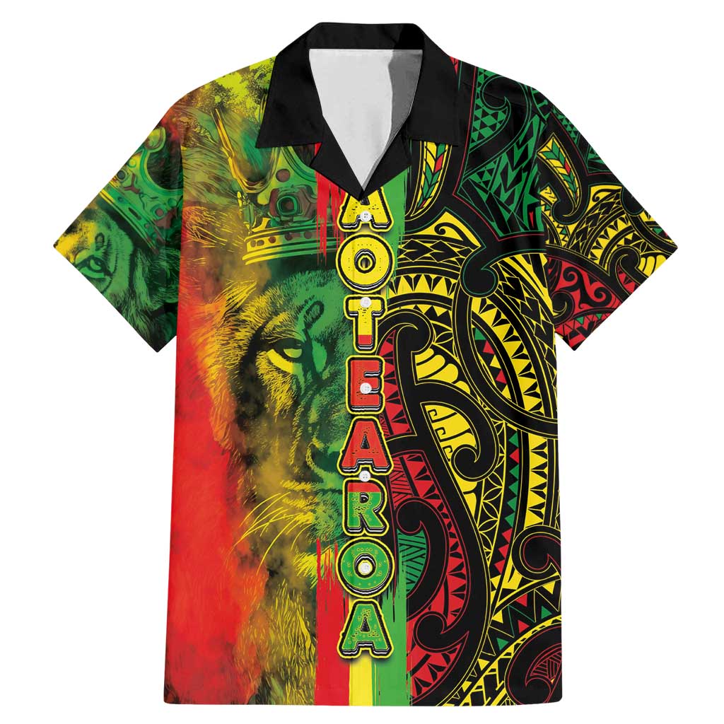 Aotearoa Reggae Family Matching Mermaid Dress and Hawaiian Shirt Maori Reggae-One Love LT03 Dad's Shirt - Short Sleeve Reggae - Polynesian Pride