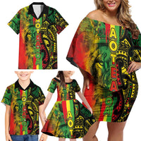 Aotearoa Reggae Family Matching Off Shoulder Short Dress and Hawaiian Shirt Maori Reggae-One Love LT03 - Polynesian Pride