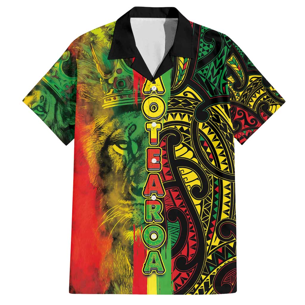 Aotearoa Reggae Family Matching Off Shoulder Short Dress and Hawaiian Shirt Maori Reggae-One Love LT03 Dad's Shirt - Short Sleeve Reggae - Polynesian Pride
