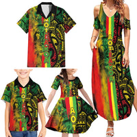 Aotearoa Reggae Family Matching Summer Maxi Dress and Hawaiian Shirt Maori Reggae-One Love LT03 - Polynesian Pride