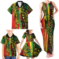 Aotearoa Reggae Family Matching Tank Maxi Dress and Hawaiian Shirt Maori Reggae-One Love LT03 - Polynesian Pride
