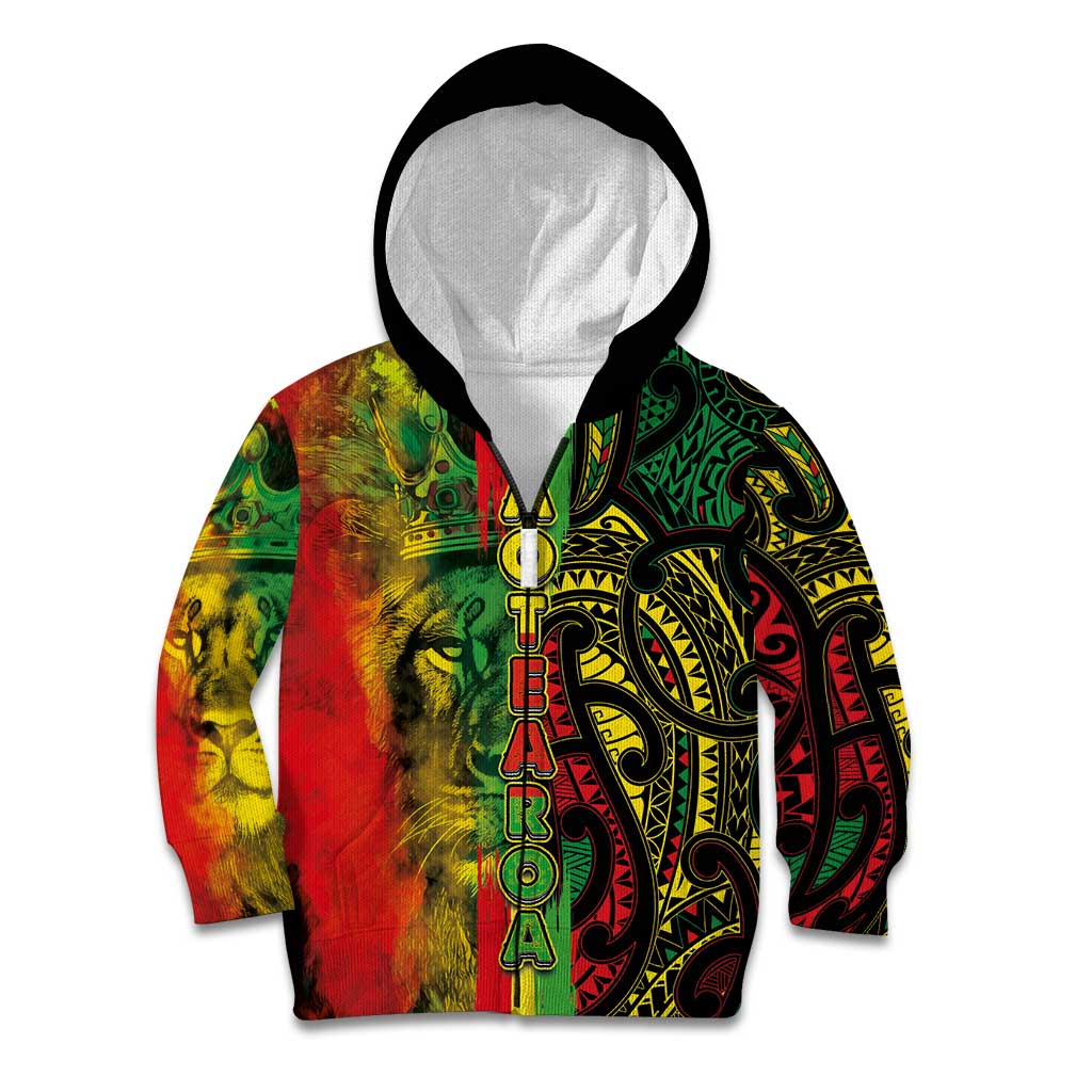 Aotearoa Reggae Kid Hoodie Maori Reggae-One Love LT03 Zip Hoodie Reggae - Polynesian Pride