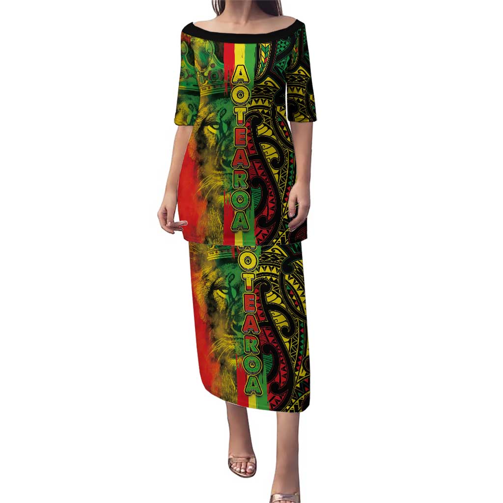 Aotearoa Reggae Puletasi Maori Reggae-One Love LT03 Long Dress Reggae - Polynesian Pride