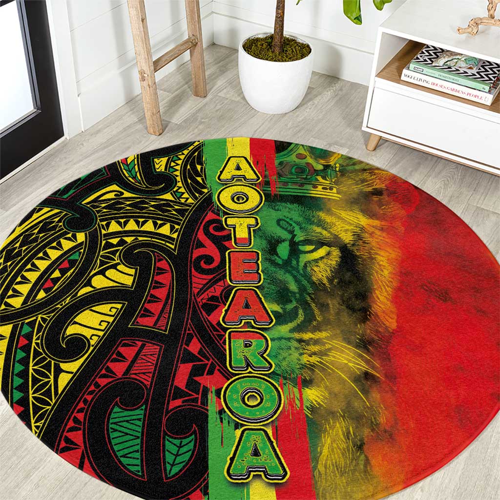 Aotearoa Reggae Round Carpet Maori Reggae-One Love LT03 Reggae - Polynesian Pride