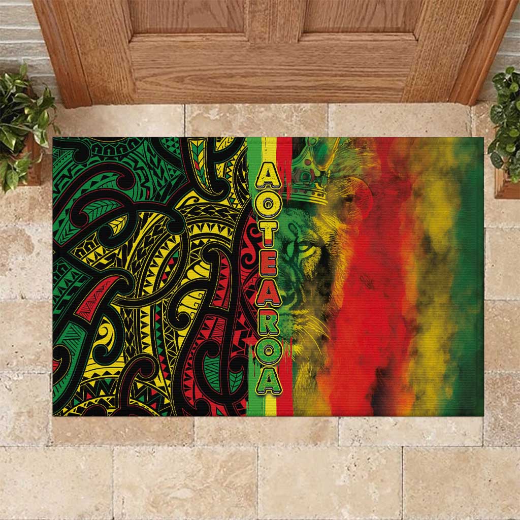 Aotearoa Reggae Rubber Doormat Maori Reggae-One Love LT03 Reggae - Polynesian Pride