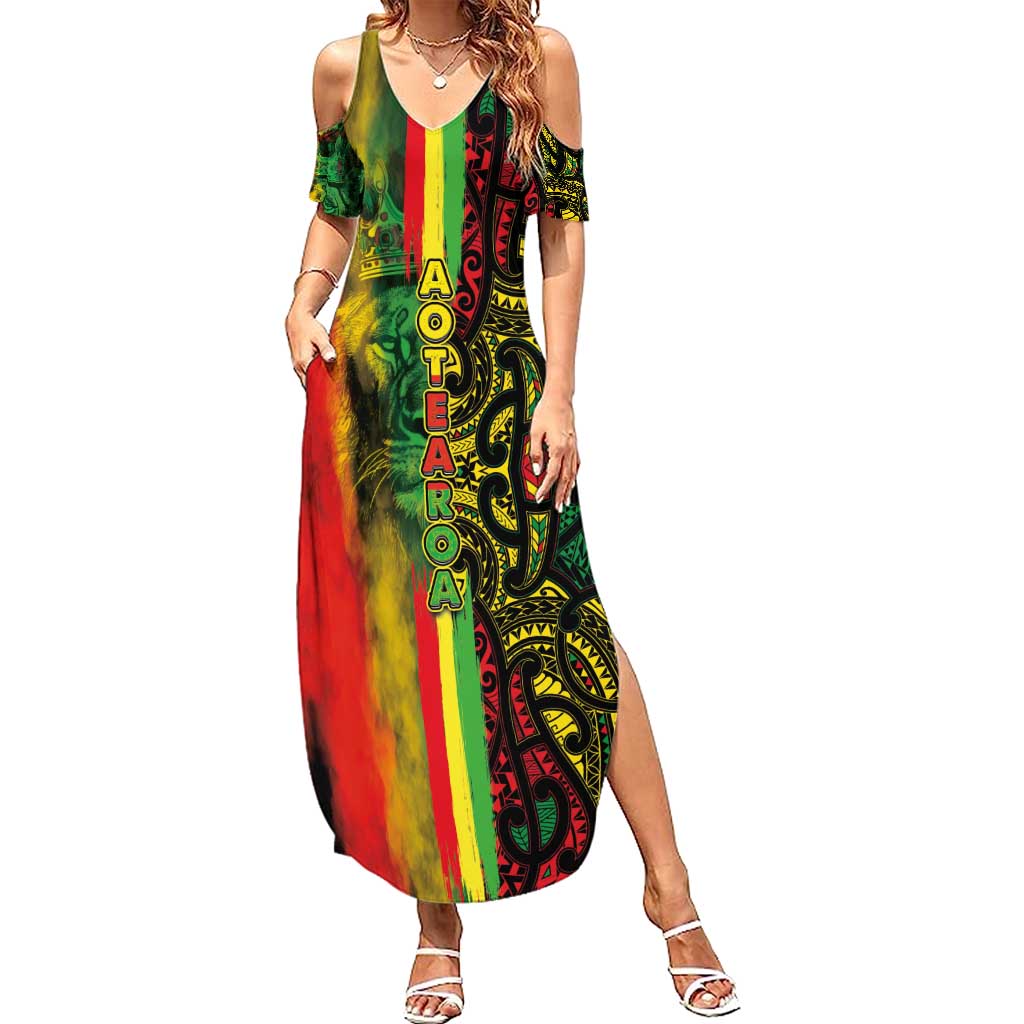 Aotearoa Reggae Summer Maxi Dress Maori Reggae-One Love
