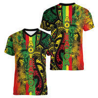 Aotearoa Reggae Women V-Neck T-Shirt Maori Reggae-One Love LT03 - Polynesian Pride