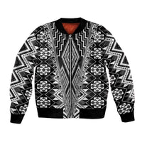 Aotearoa Tukutuku and Poutama Motif Classic Bomber Jacket LT03 Unisex Gray - Polynesian Pride