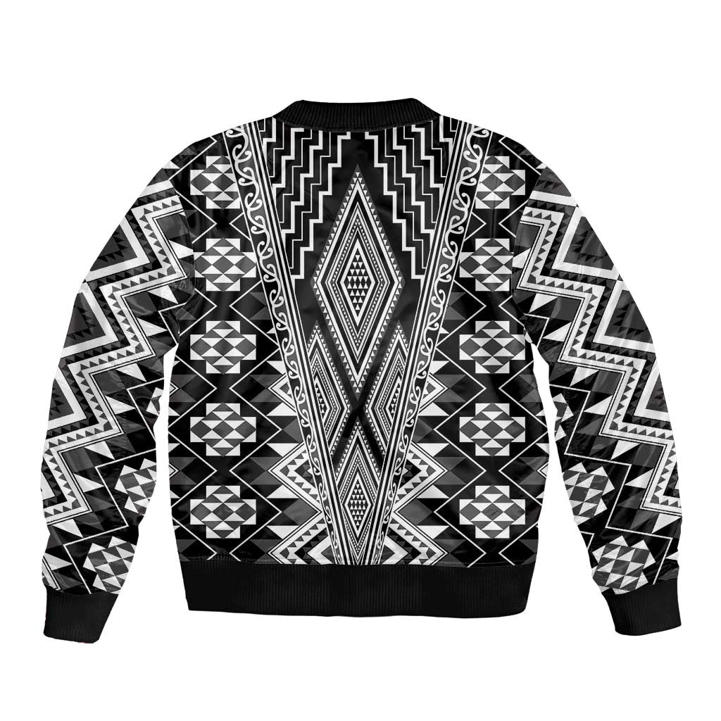 Aotearoa Tukutuku and Poutama Motif Classic Bomber Jacket LT03 - Polynesian Pride