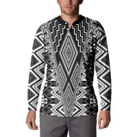Aotearoa Tukutuku and Poutama Motif Classic Button Sweatshirt