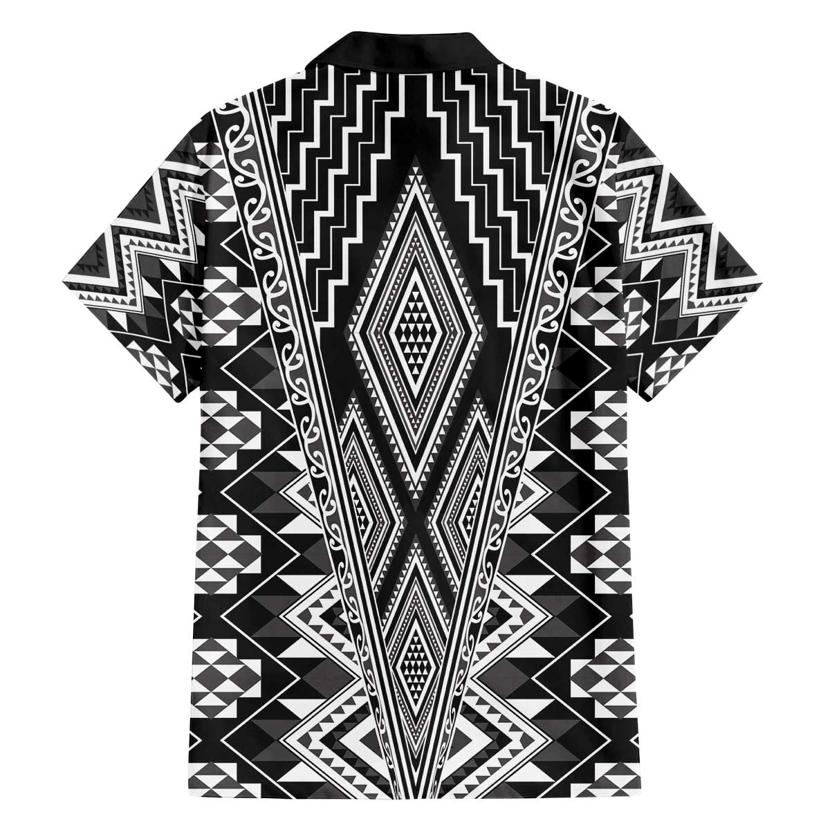 Aotearoa Tukutuku and Poutama Motif Classic Family Matching Off The Shoulder Long Sleeve Dress and Hawaiian Shirt LT03 - Polynesian Pride