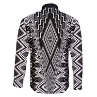 Aotearoa Tukutuku and Poutama Motif Classic Family Matching Off Shoulder Short Dress and Hawaiian Shirt LT03 - Polynesian Pride
