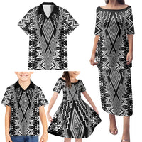 Aotearoa Tukutuku and Poutama Motif Classic Family Matching Puletasi and Hawaiian Shirt LT03 - Polynesian Pride