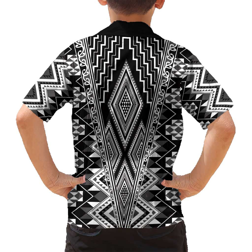 Aotearoa Tukutuku and Poutama Motif Classic Family Matching Tank Maxi Dress and Hawaiian Shirt LT03 - Polynesian Pride