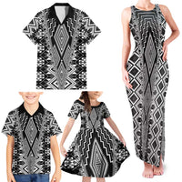 Aotearoa Tukutuku and Poutama Motif Classic Family Matching Tank Maxi Dress and Hawaiian Shirt LT03 - Polynesian Pride