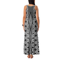 Aotearoa Tukutuku and Poutama Motif Classic Family Matching Tank Maxi Dress and Hawaiian Shirt LT03 - Polynesian Pride