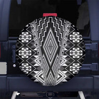 Aotearoa Tukutuku and Poutama Motif Classic Spare Tire Cover LT03 No hole Gray - Polynesian Pride