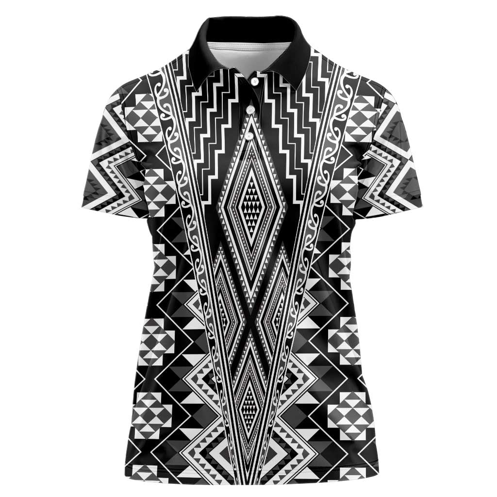 Aotearoa Tukutuku and Poutama Motif Classic Women Polo Shirt