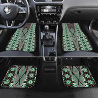 Green Aotearoa Tukutuku and Poutama Motif Car Mats LT03 Set 4pcs Green - Polynesian Pride