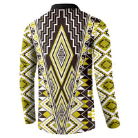 Yellow Aotearoa Tukutuku and Poutama Motif Button Sweatshirt