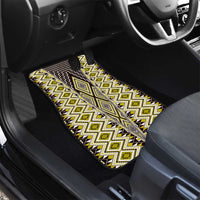 Yellow Aotearoa Tukutuku and Poutama Motif Car Mats LT03 - Polynesian Pride