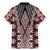 Red Aotearoa Tukutuku and Poutama Motif Family Matching Mermaid Dress and Hawaiian Shirt