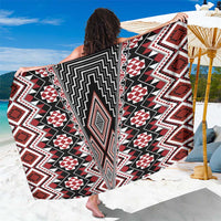 Red Aotearoa Tukutuku and Poutama Motif Sarong