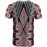 Red Aotearoa Tukutuku and Poutama Motif T Shirt LT03 - Polynesian Pride
