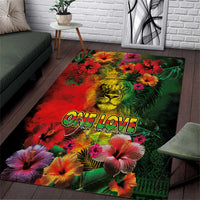 Hawaiian Reggae Area Rug Tropical Plants and Tribal Kakau Tattoo-One Love Jawaiian LT03 Reggae - Polynesian Pride