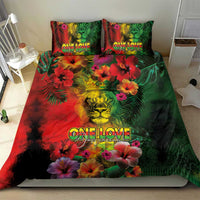 Hawaiian Reggae Bedding Set Tropical Plants and Tribal Kakau Tattoo-One Love Jawaiian LT03 - Polynesian Pride