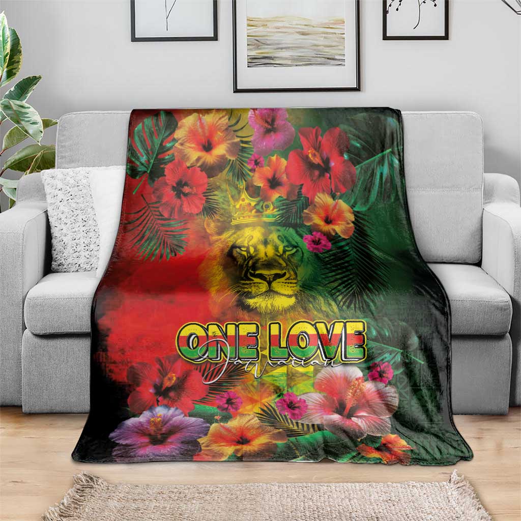 Hawaiian Reggae Blanket Tropical Plants and Tribal Kakau Tattoo-One Love Jawaiian LT03 - Polynesian Pride
