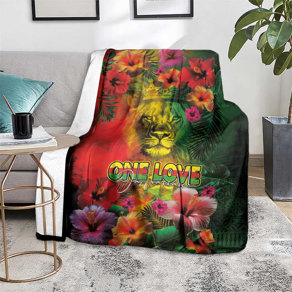 Hawaiian Reggae Blanket Tropical Plants and Tribal Kakau Tattoo-One Love Jawaiian LT03 - Polynesian Pride