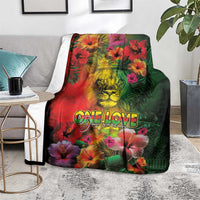 Hawaiian Reggae Blanket Tropical Plants and Tribal Kakau Tattoo-One Love Jawaiian LT03 - Polynesian Pride