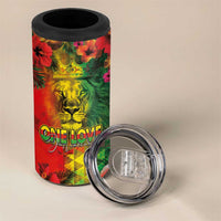 Hawaiian Reggae 4 in 1 Can Cooler Tumbler Tropical Plants and Tribal Kakau Tattoo-One Love Jawaiian LT03 - Polynesian Pride