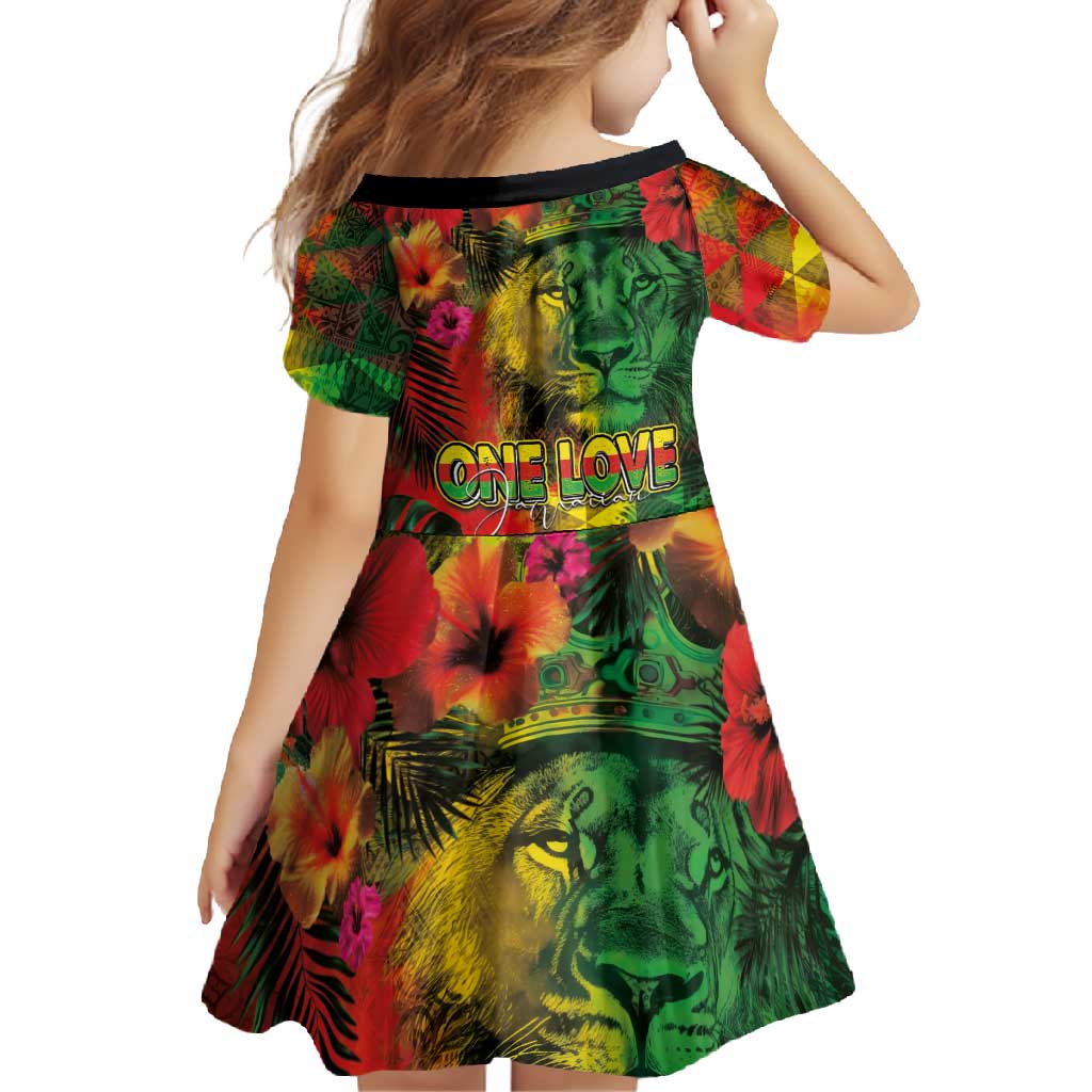 Hawaiian Reggae Family Matching Off Shoulder Maxi Dress and Hawaiian Shirt Tropical Plants and Tribal Kakau Tattoo-One Love Jawaiian LT03 - Polynesian Pride